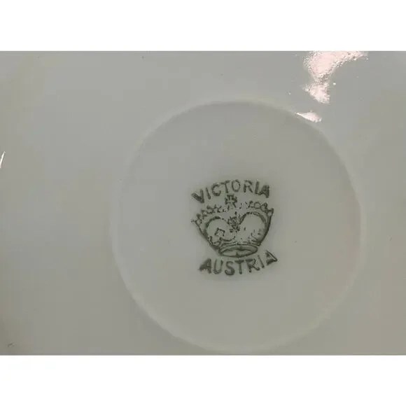 Vintage Victoria Austria Demitasse/Espresso Cup & Saucer, Gold, Black, Set of 10